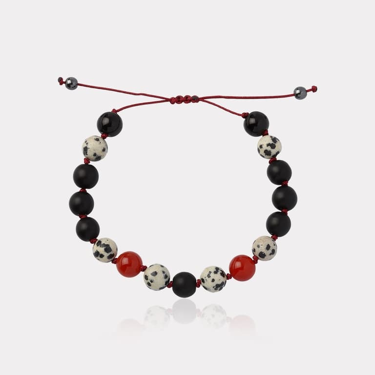 Akik - Hematit - Jasper - Oniks Taşlı Erkek Bileklik