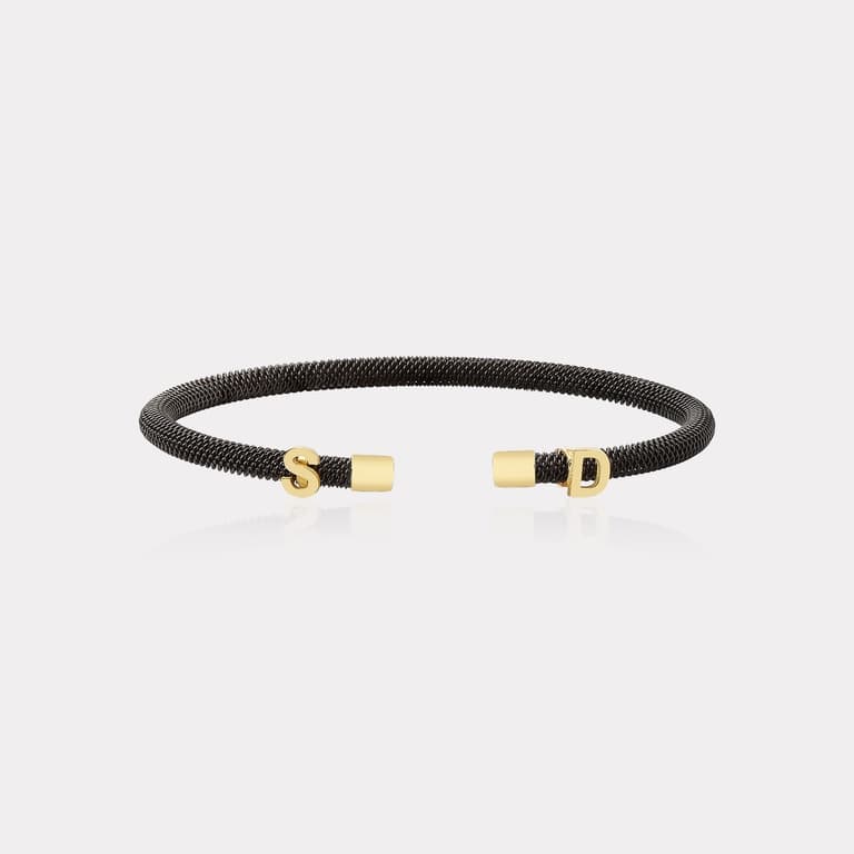 14 Ayar Sarı Altın Harf Seçilebilir Erkek Bileklik