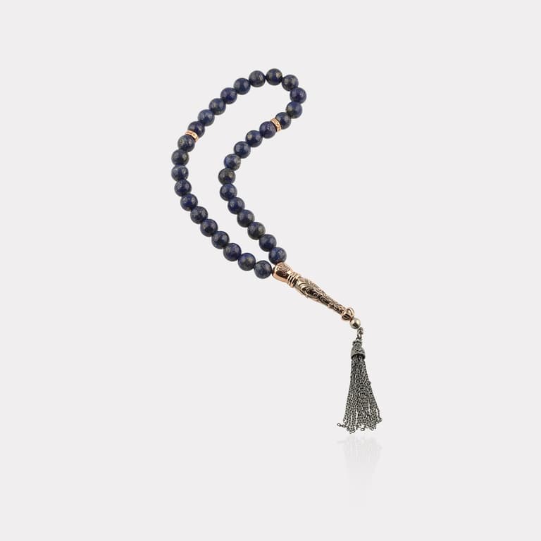 Lapis Lazuli Taşlı Gümüş Erkek Tespih