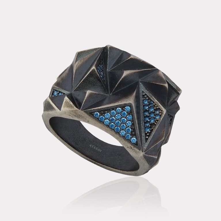 Gümüş Taşlı Erkek Yüzük