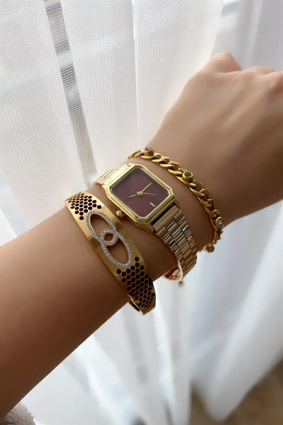 Attractive Çelik Bileklik Saat Kombini