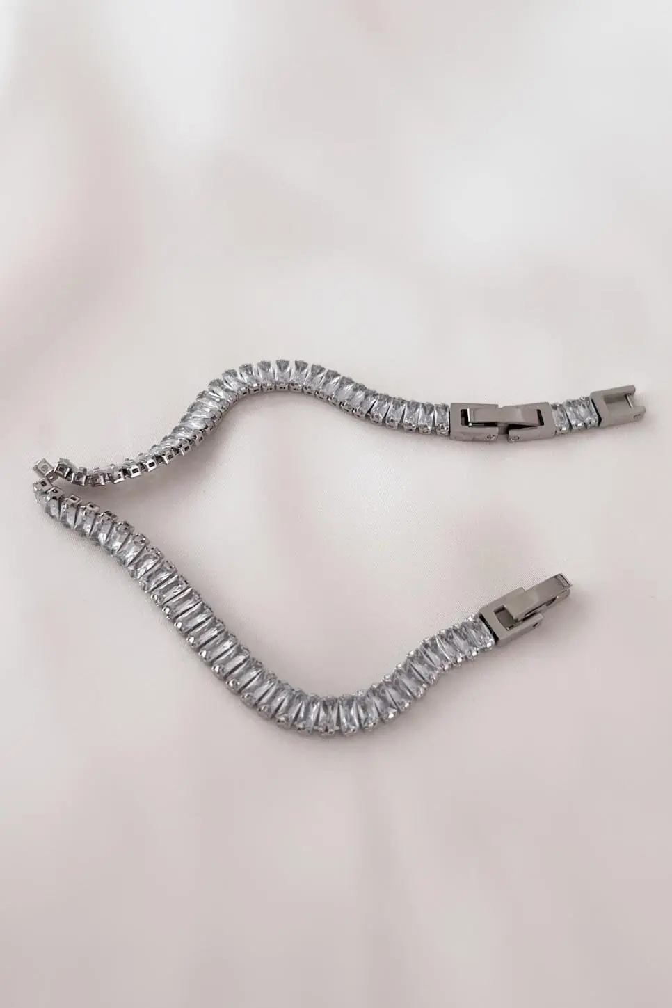 Baguette Zircon Çelik Bileklik