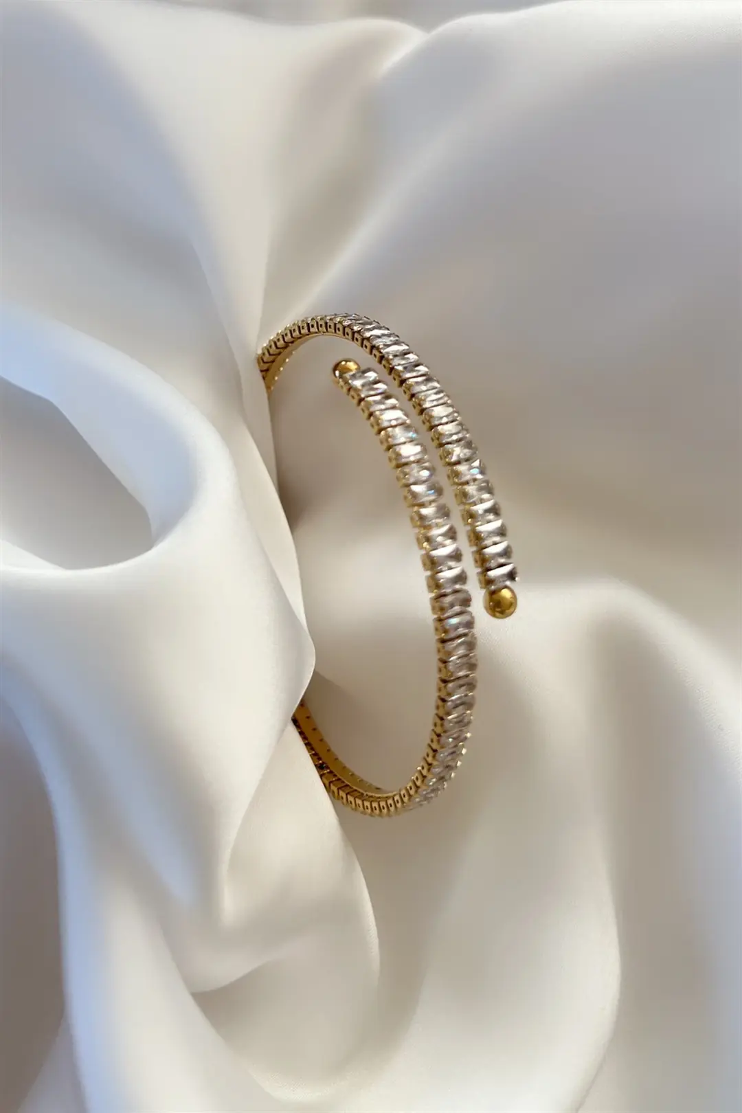 Baguette Zircon Çelik Bileklik