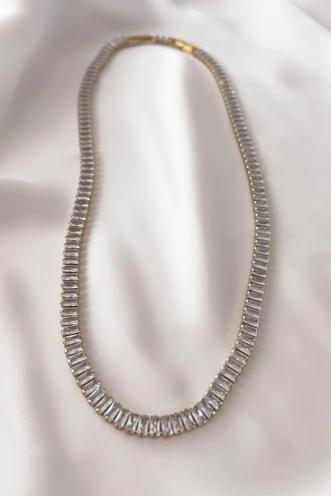 Baget Zirkon Çelik Kolye