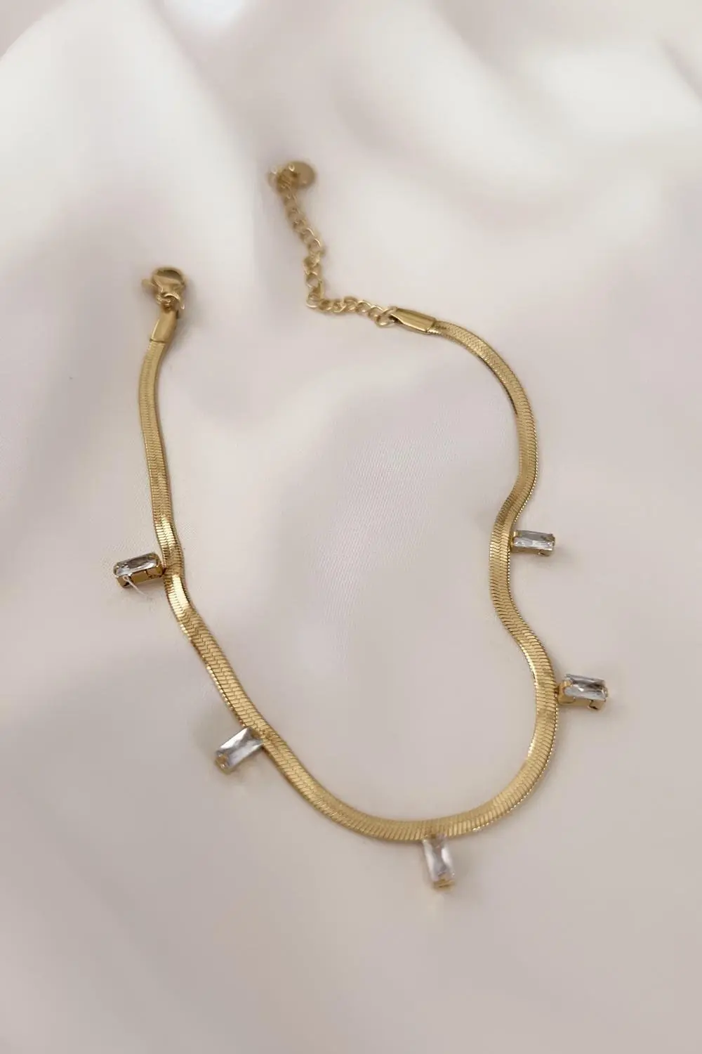 Baguette Zircon Çelik Halhal