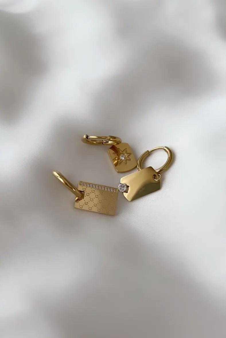 Angular Sun Çelik Küpe Kombini