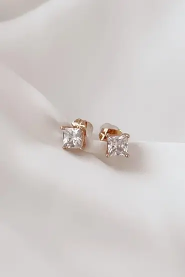 Baget Tek Taş Özel Seri Küpe